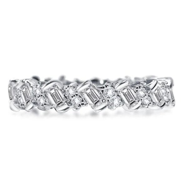 ❤Fashion Dainty Shiny Gems Zircon Silver Eternity Ring for Women,MARR9108 - Picture 3 of 7